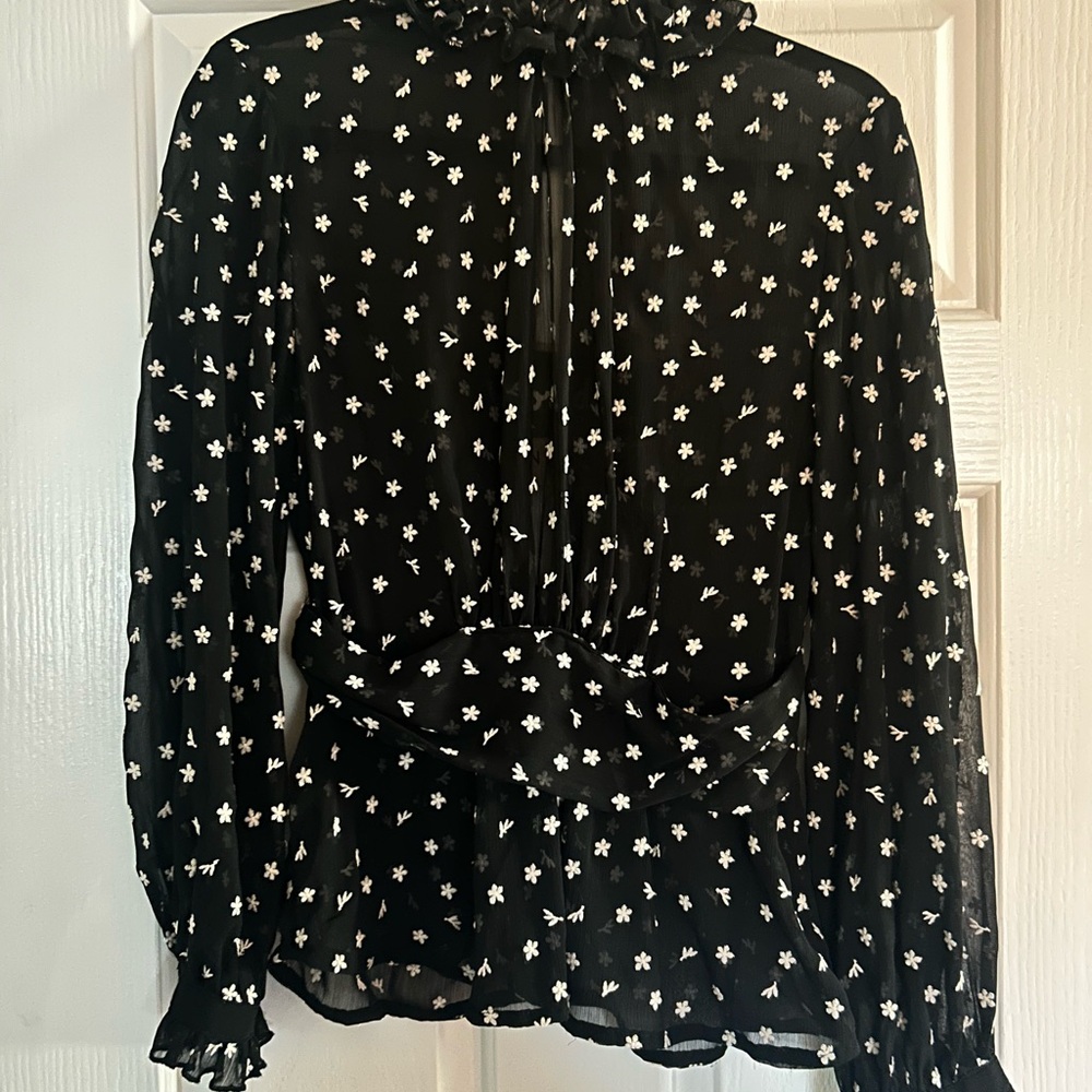 Women's Black Chiffon Top with top back